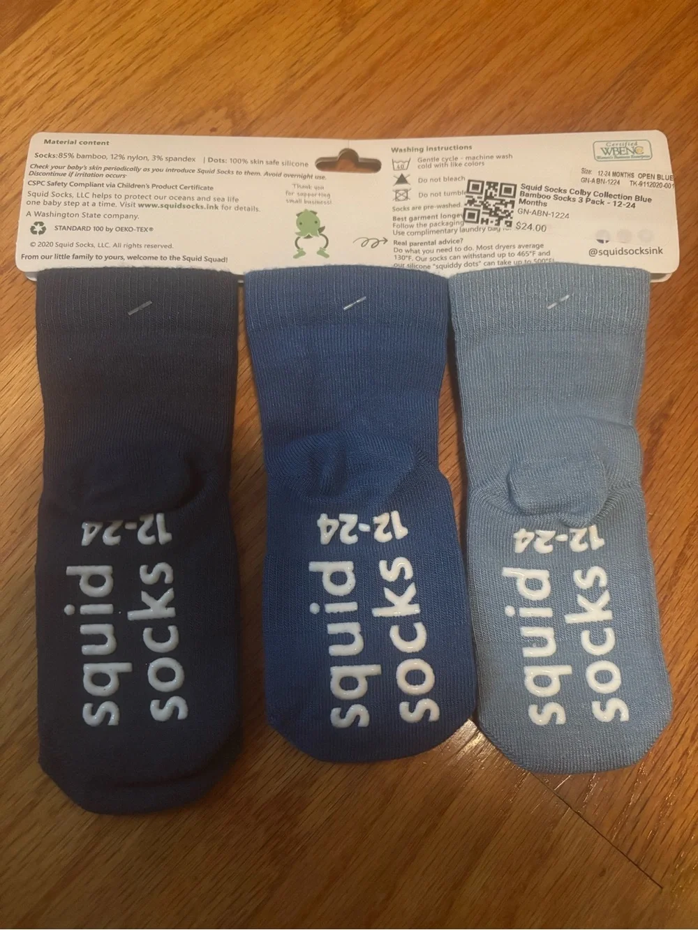 NWOT 12-24 mnths; Squid Socks 3-Pack from SFPF household. Colby Collection